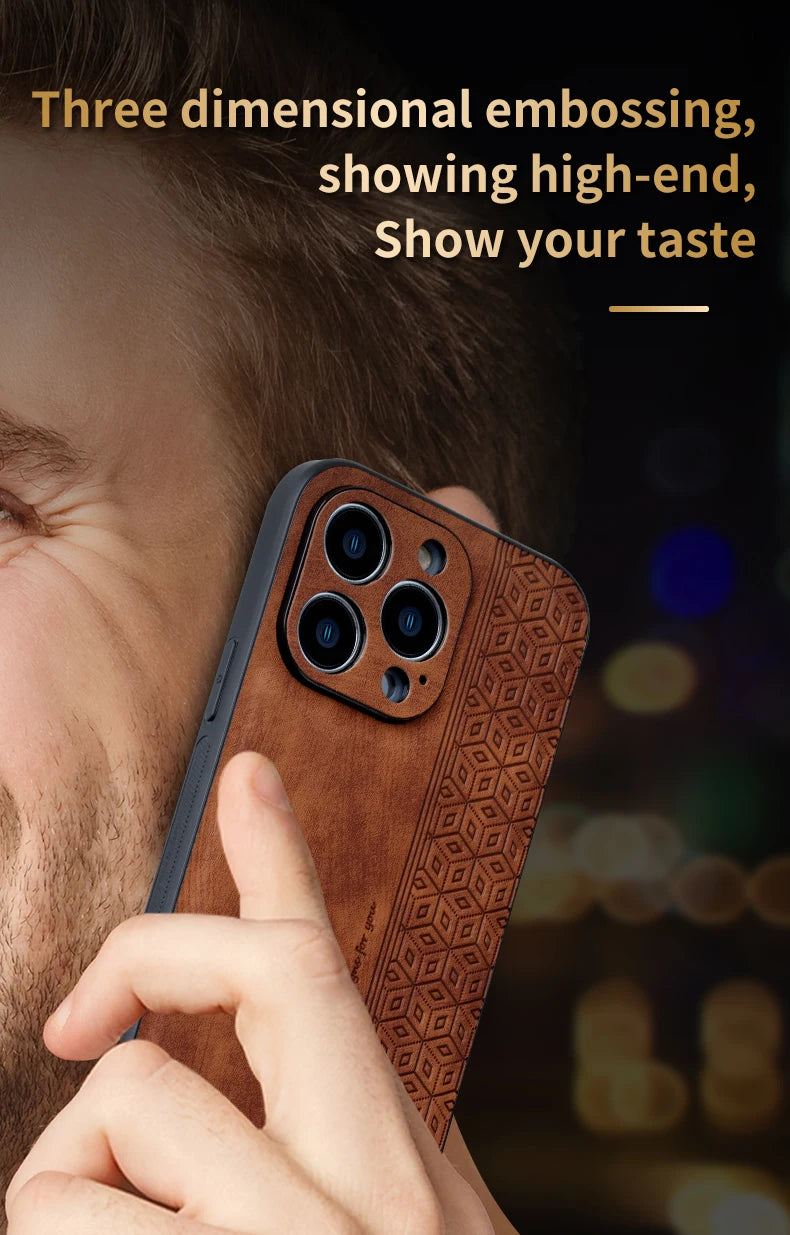 Iphone 11Case for IPhone  15 14Pro Max 13 12 11 Plus XS X XR 8 7 SE20 Luxury Leather Business Elite Shock Proof Cell Phone Cases