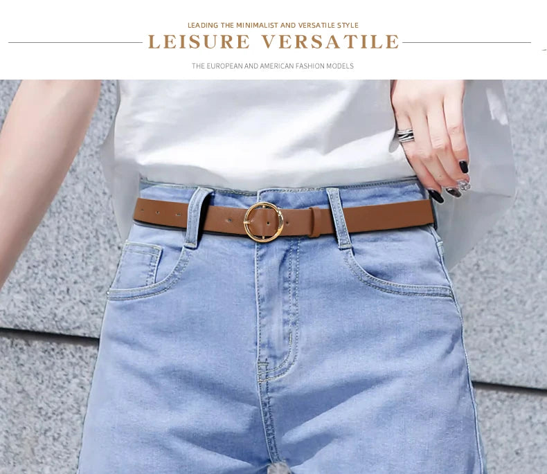 3pc Women'S Minimalist and Stylish Versatile Belts, Classic Belts for Jeans and Dresses, Solid Color Elegant Belts