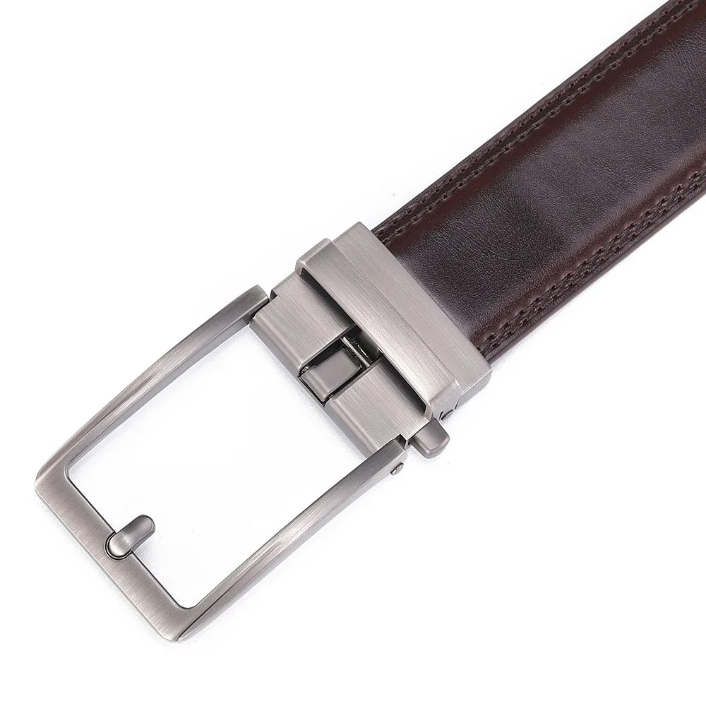 Click Belts for Men Luxury Brand Designer Automatic Buckle Real Original Genuine Leather Men's Belt Male Jeans Waist Straps