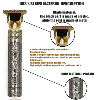 Vintage T9 Hair Clipper Beard Shaving Body Hair Trimmer Clippers Electric Men Haircut 000mm