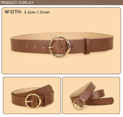 3pc Women'S Minimalist and Stylish Versatile Belts, Classic Belts for Jeans and Dresses, Solid Color Elegant Belts