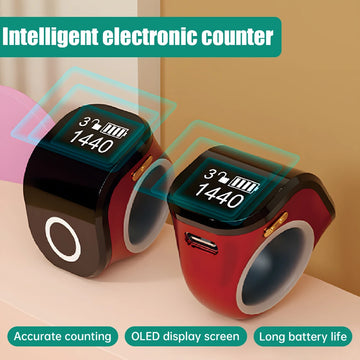 Smart Tasbih Tally Counter OLED Digital, Zikr Ring Finger Waterproof USB Counters Prayer