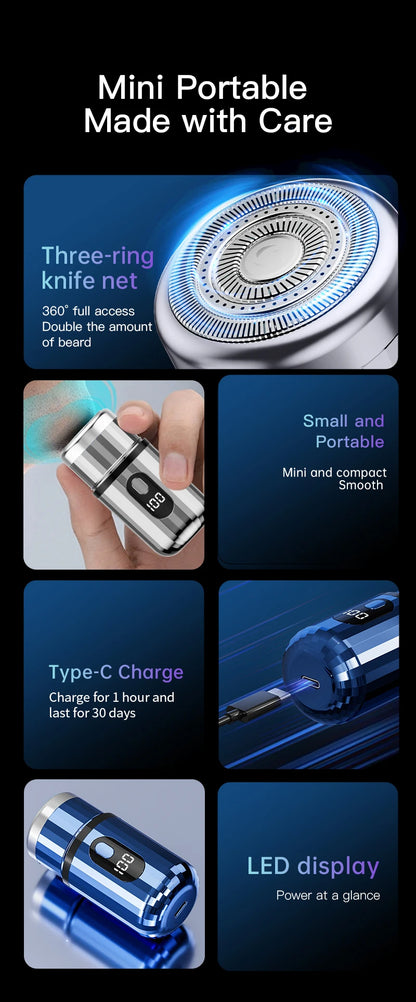 Mini Portable Electric Shaver Capsule Design Travel Home Use recharge able Pocket Electric Razor