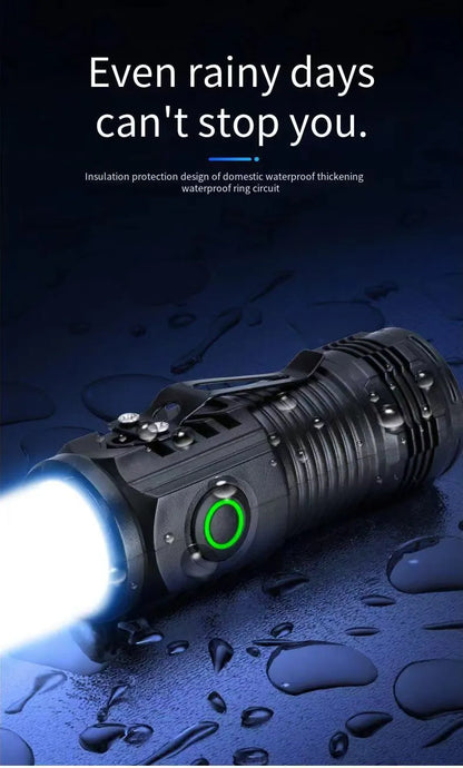 LED Strong Light Flashlight Rechargeable Multi functional for Long Range Portable Outdoor
