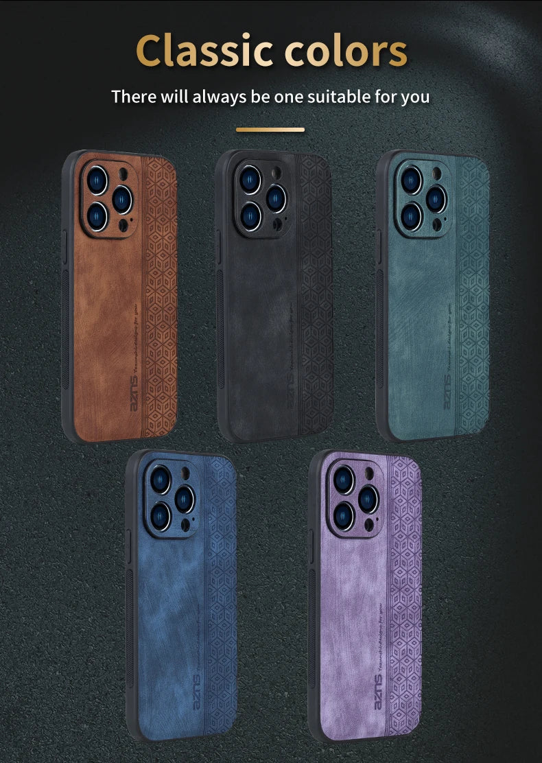 Iphone 11Case for IPhone  15 14Pro Max 13 12 11 Plus XS X XR 8 7 SE20 Luxury Leather Business Elite Shock Proof Cell Phone Cases