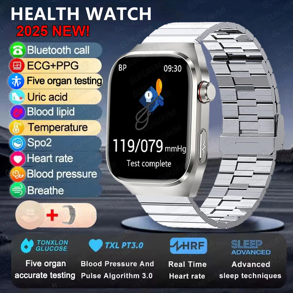 New Micro Physical Examination Smart Watch For Men Uric Acid Body Fat Five Organ Health