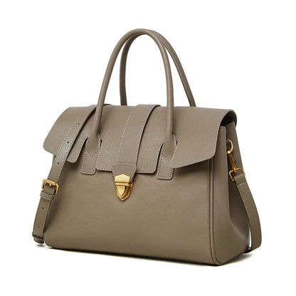 Women's Cow Real Leather Retro Shoulder Bags Ladies Natural Cowhide Bag