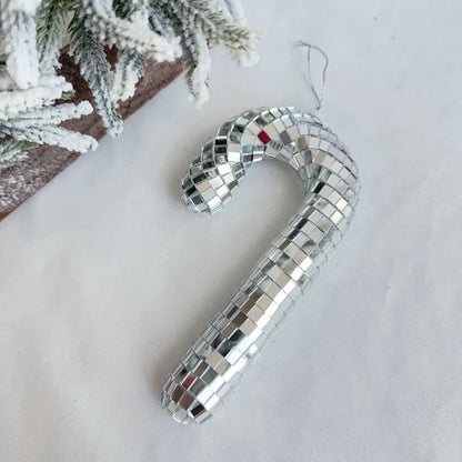Candy Cane Disco Ball Small Walking Stick Christmas Tree Decoration Pendant Home Decoration Photography Props Decorative Items