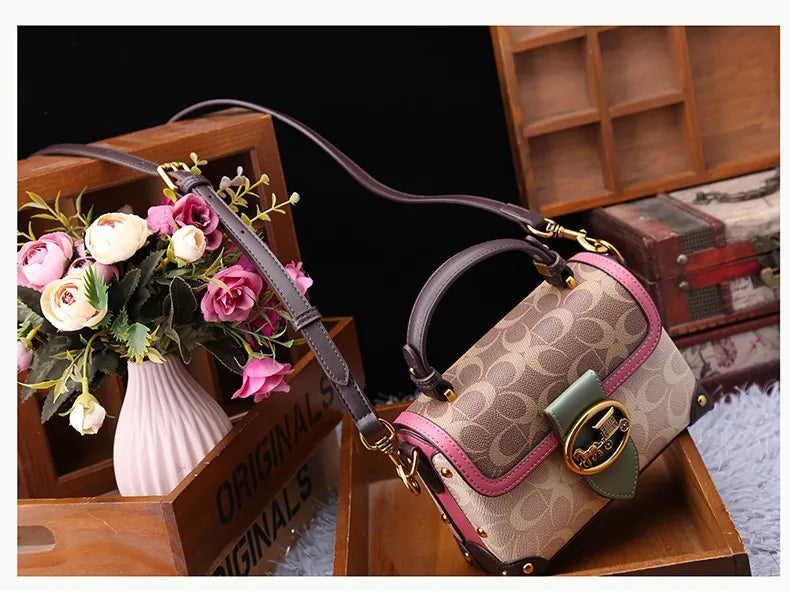 Minimalist Women’s Box Bag – High-End Contrasting Color Crossbody Handbag