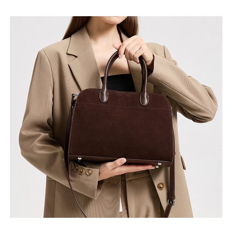Autumn winter women's Natural Suede leather Crossbody Bag designer Genuine leather