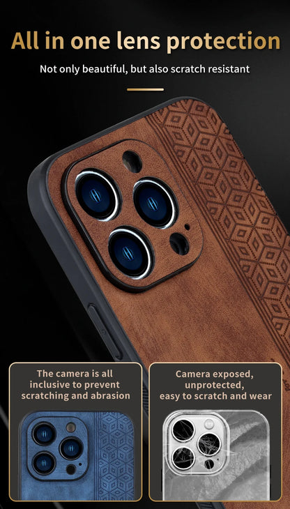 Iphone 11Case for IPhone  15 14Pro Max 13 12 11 Plus XS X XR 8 7 SE20 Luxury Leather Business Elite Shock Proof Cell Phone Cases