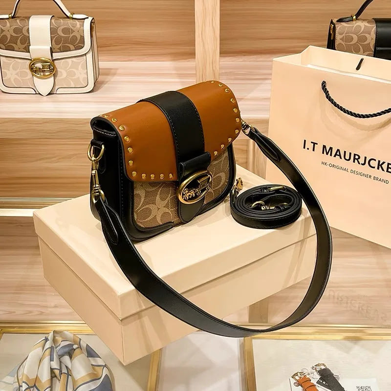 Minimalist Women’s Box Bag – High-End Contrasting Color Crossbody Handbag