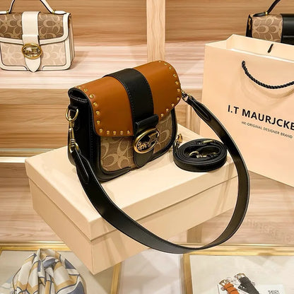 Minimalist Women’s Box Bag – High-End Contrasting Color Crossbody Handbag