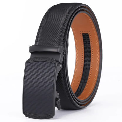 Men Leather Belt Alloy Automatic Buckle Male Belt Man Fashion Belts Genuine Leather Luxury Belts for Men Business Designer Blue