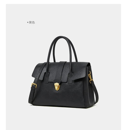Women's Cow Real Leather Retro Shoulder Bags Ladies Natural Cowhide Bag