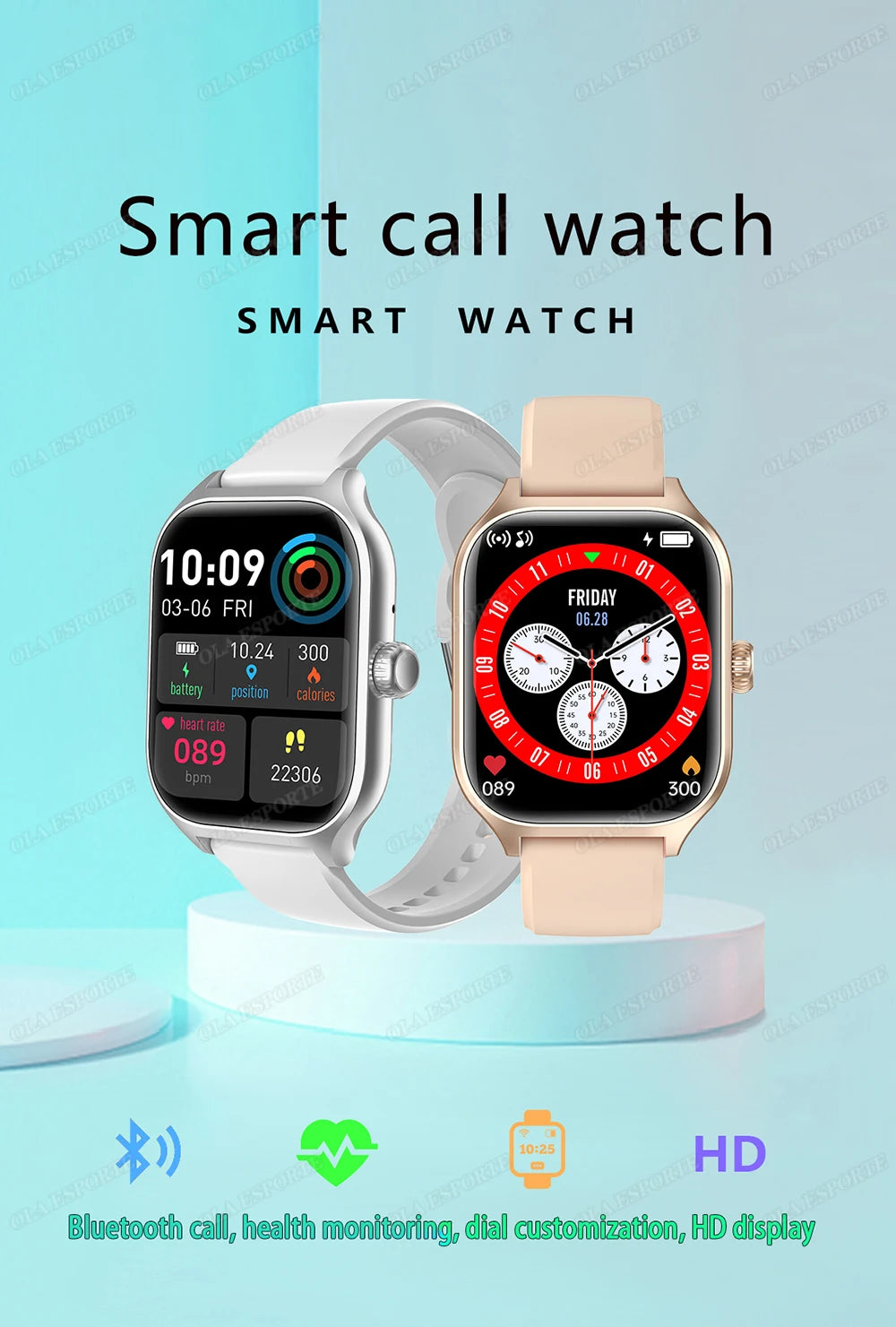 AMOLED Smartwatch – GPS, Bluetooth Call, Fitness & Health Tracker for Men/Women