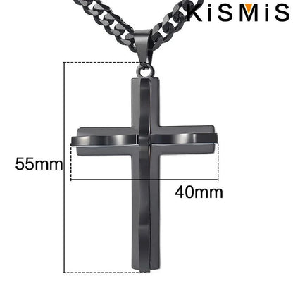Mens Cross Pendant Necklace Hip Hop Jewelry Fashion Trendy Chain for Men Gift Accessories Stylish Necklace