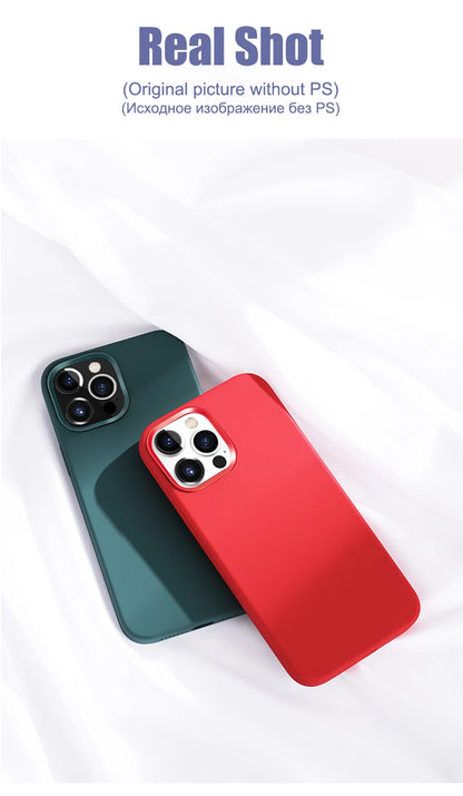 Original Liquid Silicone Case For iPhone 15 14 11 13 12 Pro Max Mini XR X XS 8 7 6 Plus Luxury Phone Cases Shockproof Soft Cover