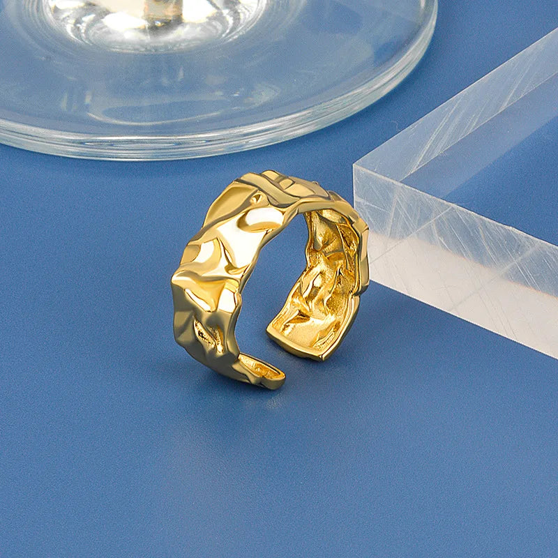 2pcs/set Women Rings Exaggerated Lines Rings for Women Fashion Simple Distorted Geometric Party Statement Designer Jewelry