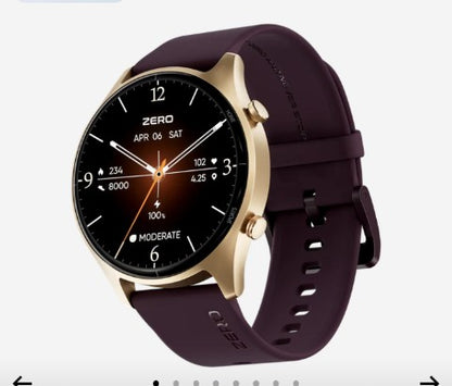 Icon Smartwatch: BT calling, 1.38" display, 500mAh battery, 8 days battery life.
