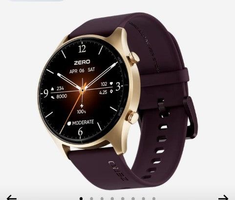 Icon Smartwatch: BT calling, 1.38" display, 500mAh battery, 8 days battery life.