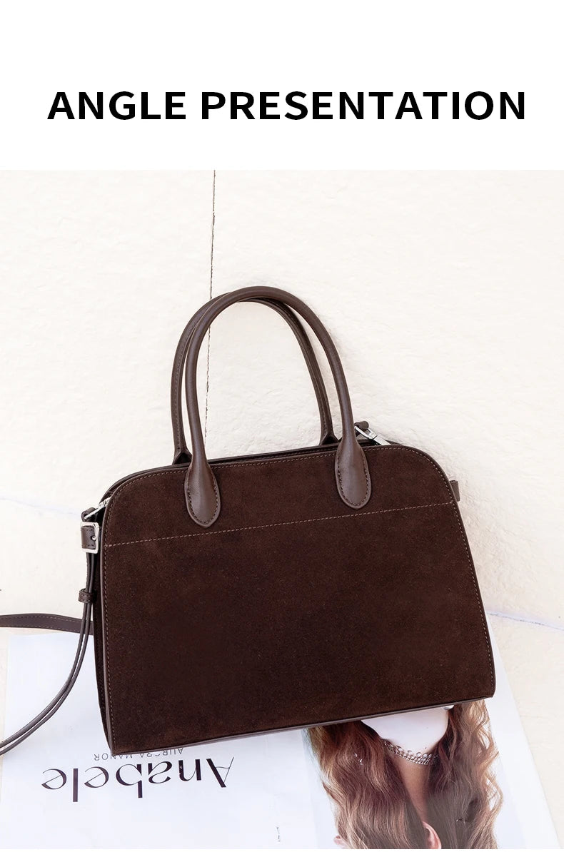 Autumn winter women's Natural Suede leather Crossbody Bag designer Genuine leather