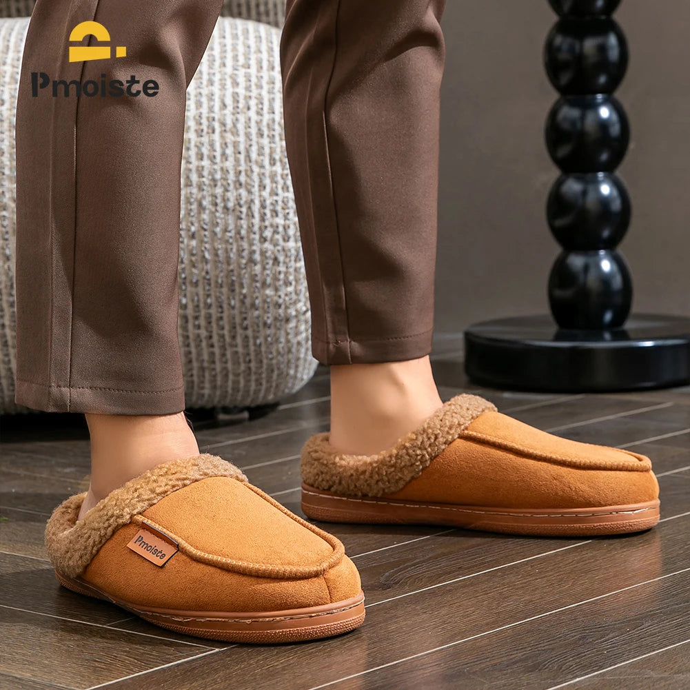Men's winter Suede  Sole Non Slip Durable Soft Warm Memory Foam Cushion