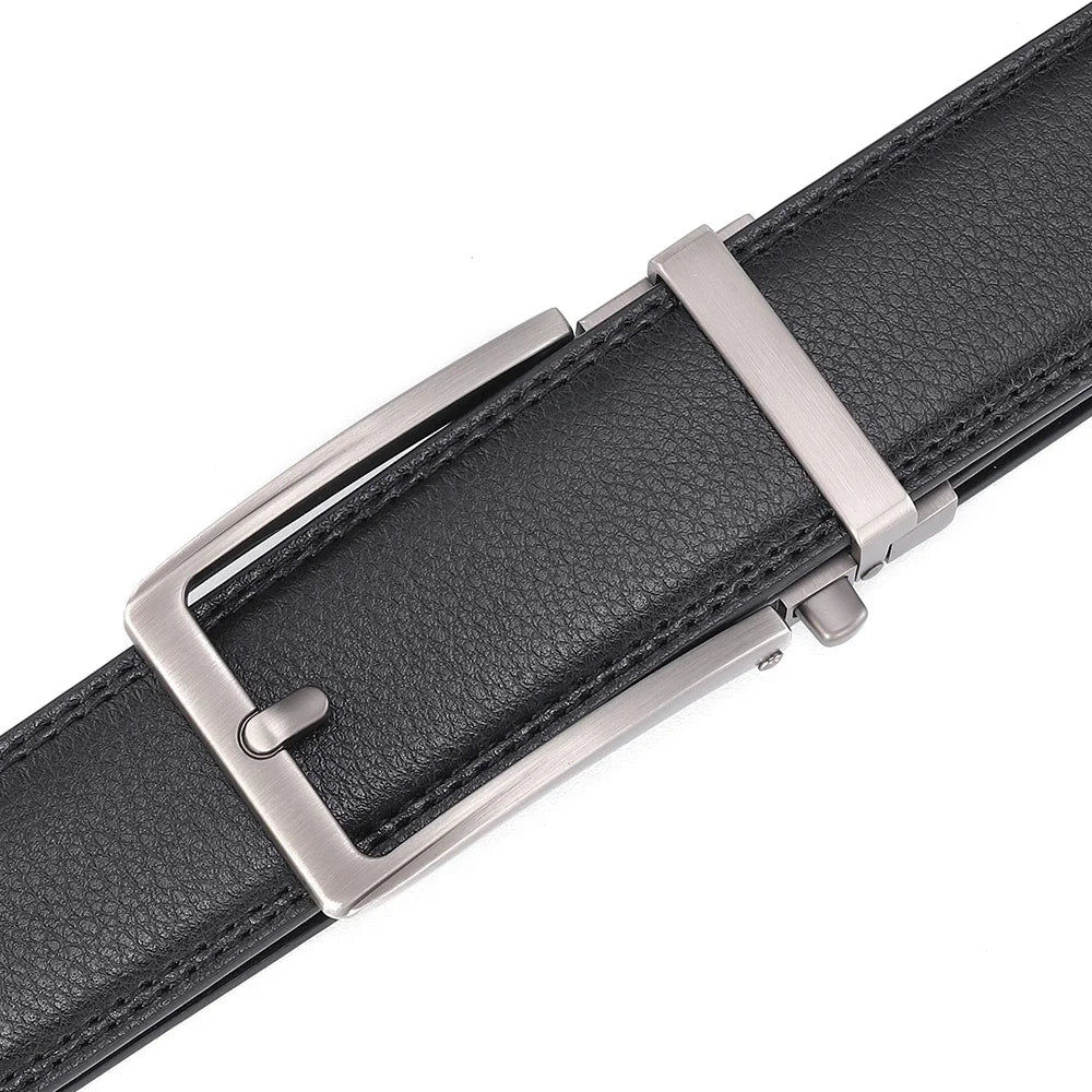 Click Belts for Men Luxury Brand Designer Automatic Buckle Real Original Genuine Leather Men's Belt Male Jeans Waist Straps