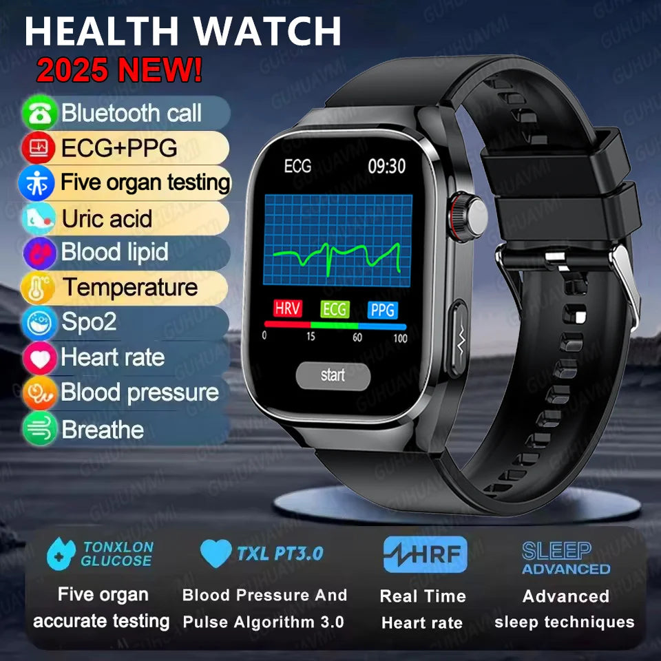 New Micro Physical Examination Smart Watch For Men Uric Acid Body Fat Five Organ Health