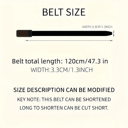 Men's belt made of synthetic leather with an automatic alloy buckle, durable and suitable for casual and semi-formal occasions.