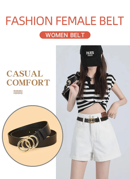 3pc Women'S Minimalist and Stylish Versatile Belts, Classic Belts for Jeans and Dresses, Solid Color Elegant Belts