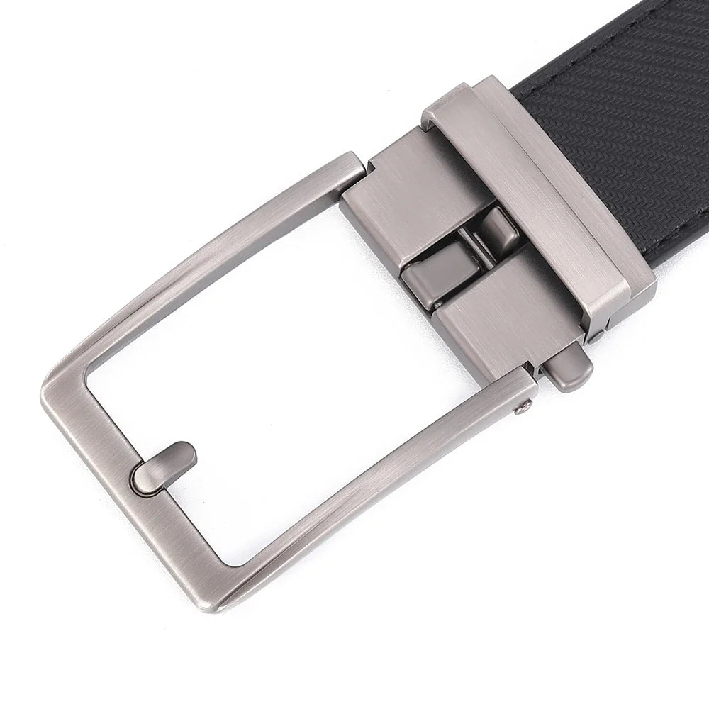 Click Belts for Men Luxury Brand Designer Automatic Buckle Real Original Genuine Leather Men's Belt Male Jeans Waist Straps
