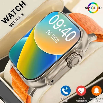 Ultra  Smartwatch – 49mm AMOLED Screen, NFC, Compass, Waterproof for Android & iOS