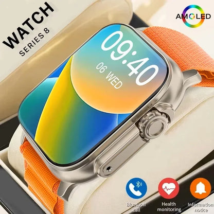 Ultra  Smartwatch – 49mm AMOLED Screen, NFC, Compass, Waterproof for Android & iOS