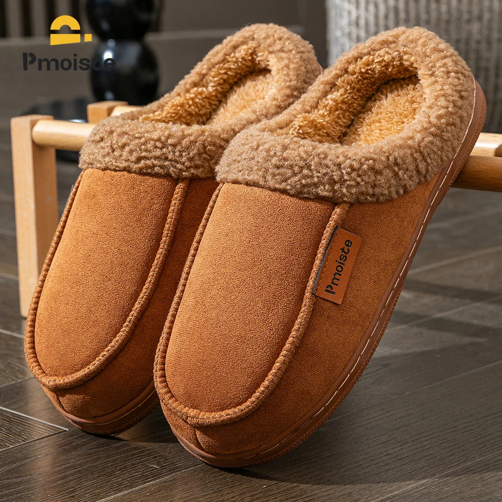 Men's winter Suede  Sole Non Slip Durable Soft Warm Memory Foam Cushion