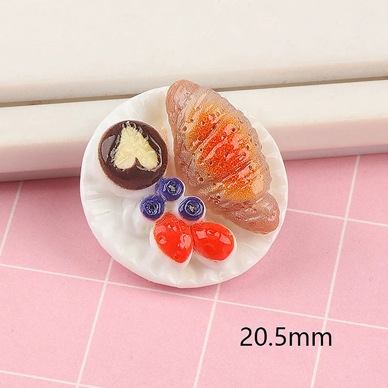 6pcs/set Dollhouse Small Ornaments Miniature Treat Plate DIY Miniature Landscape Fairytale Garden Decoration Accessories