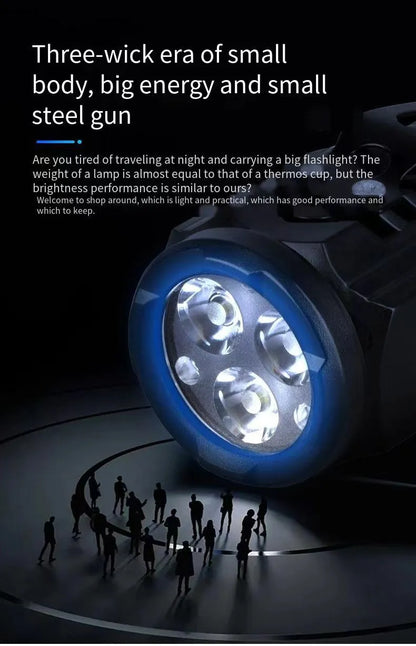 LED Strong Light Flashlight Rechargeable Multi functional for Long Range Portable Outdoor