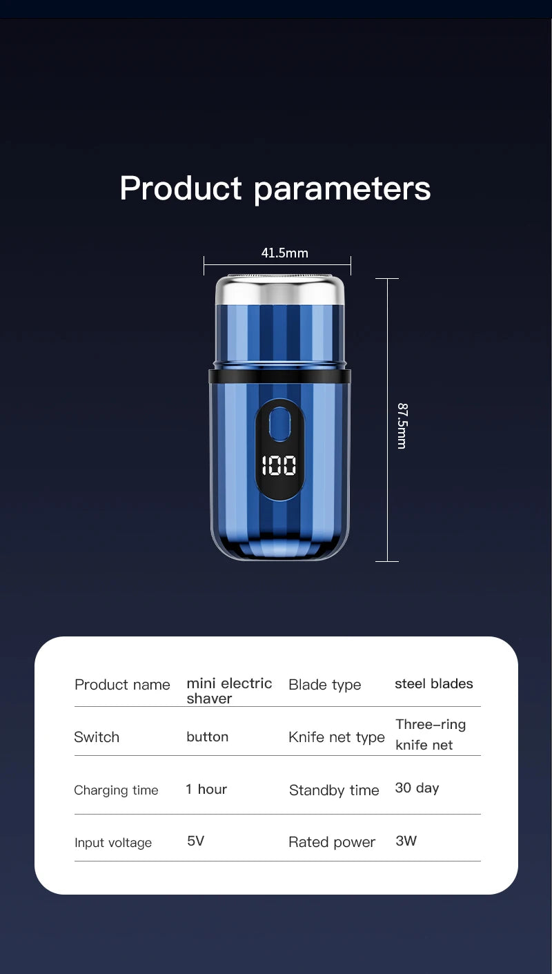 Mini Portable Electric Shaver Capsule Design Travel Home Use recharge able Pocket Electric Razor
