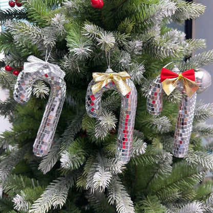 Candy Cane Disco Ball Small Walking Stick Christmas Tree Decoration Pendant Home Decoration Photography Props Decorative Items