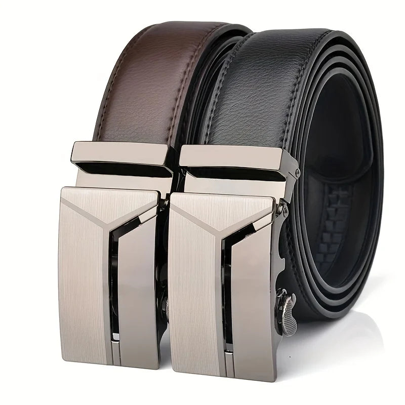 Fashionable business men's belts Authentic luxury brand belts Automatic buckle belt Leather soft belt with casual pants Jeans