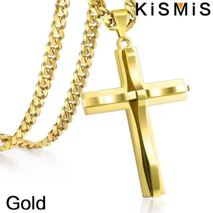 Mens Cross Pendant Necklace Hip Hop Jewelry Fashion Trendy Chain for Men Gift Accessories Stylish Necklace