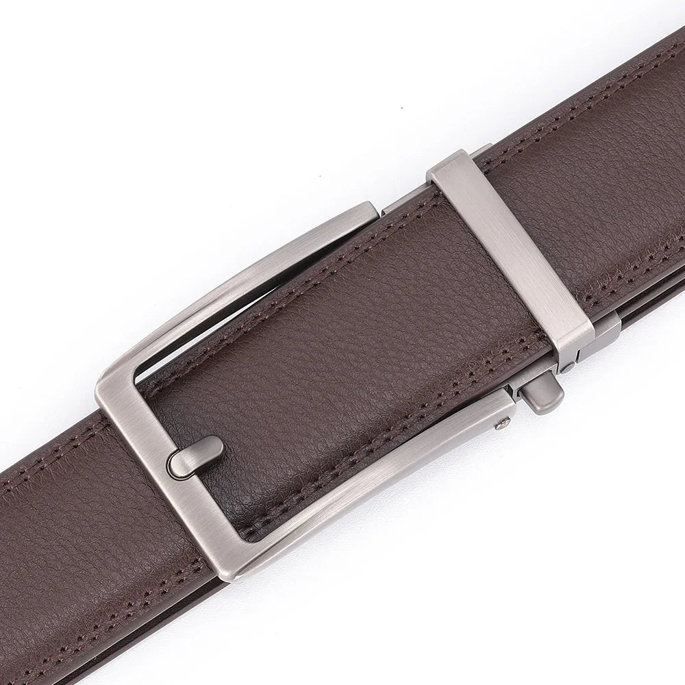 Click Belts for Men Luxury Brand Designer Automatic Buckle Real Original Genuine Leather Men's Belt Male Jeans Waist Straps