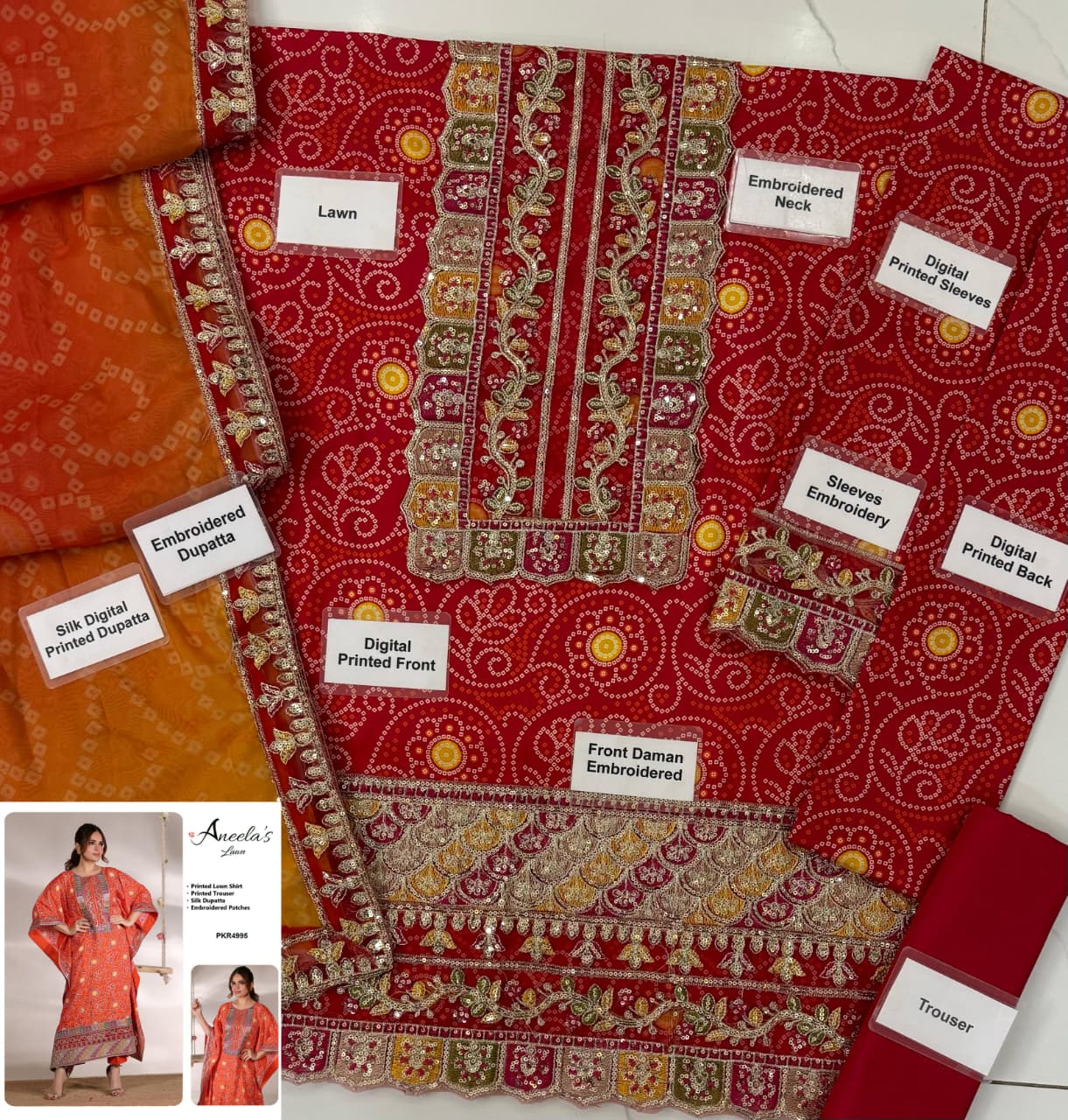 Aneela’s, By Al Nisa Embroidered dress