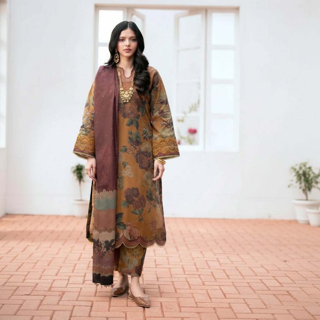 BAROQUE ” Summer  Digital Printed Lawn 3pc
