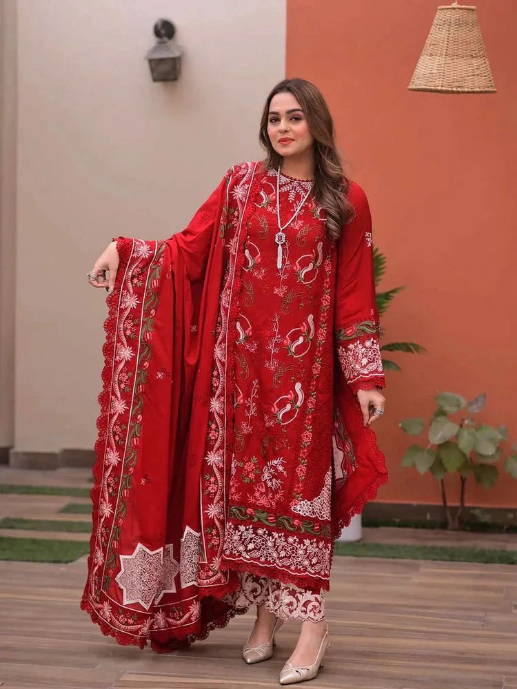 Aneela's Lawn with ready to wear chiffon Dupatta