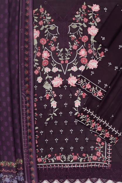 Summer lawn, Front Full Heavy Multi-Head, & Thread Embroidered