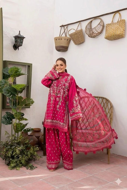 Summer lawn, Front Full Heavy Multi-Head, & Thread Embroidered