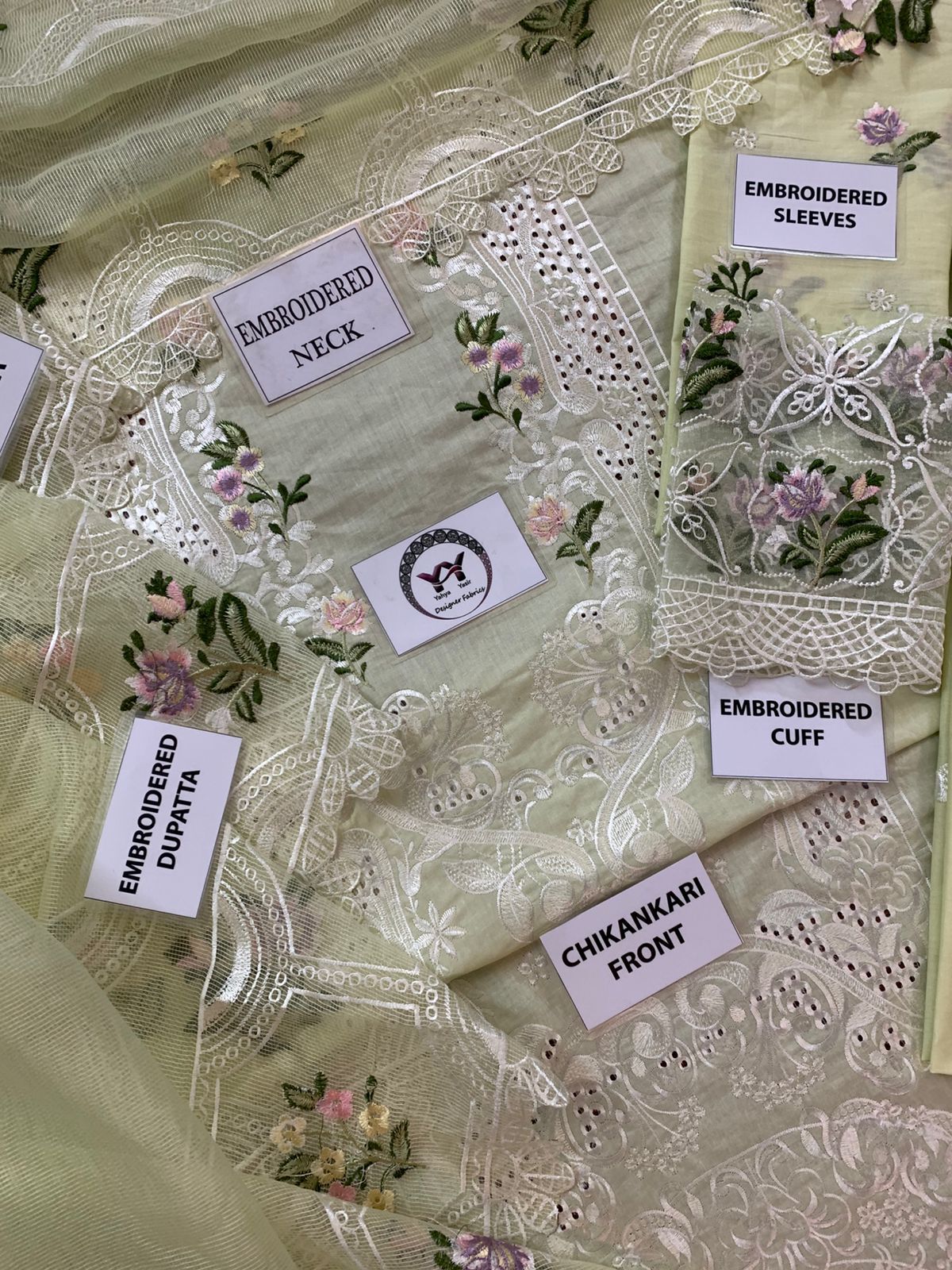 ELAF EMBROIDERED CHICKENKARI COTTON