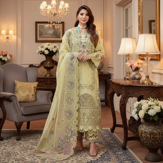 ELAF EMBROIDERED CHICKENKARI COTTON