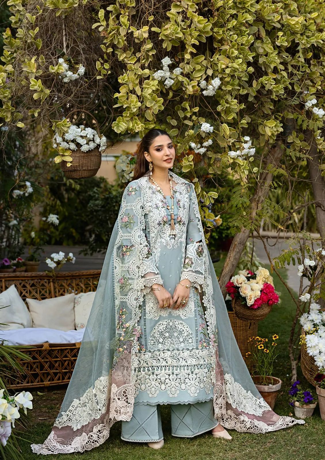 ELAF EMBROIDERED CHICKENKARI COTTON